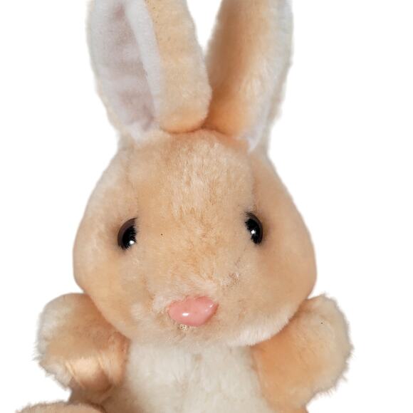 Vintage 1987 Applause Woodland Bunny Plush Rabbit 8" Peach White Stuffed Animal - Picture 11 of 12